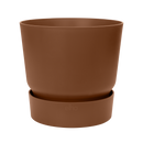 Greenville 30cm Round Plastic Ourdoor Plant Pot - Ginger Brown