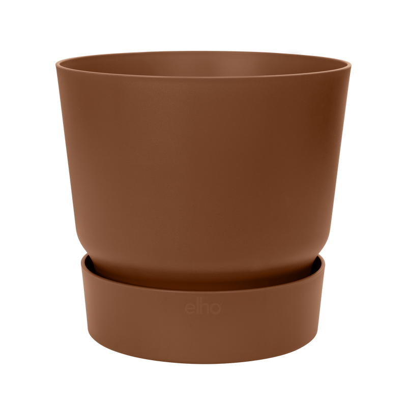 Elho Greenville Round 20 - Flowerpot - Ginger Brown - Outdoor! - Ø 19.46 x H 18.43 cm