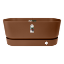 Elho Greenville Terrace Trough 80 Wheels - Planter - Ginger Brown - Outdoor! - L 35.00 x W 78.00 x H 33.50 cm