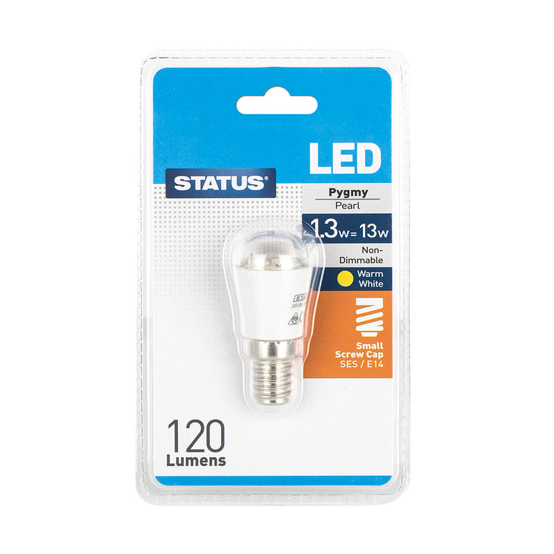 Status 1.3w = 13w = 120 lumens - Pygmy/Fridge - SES - Clear