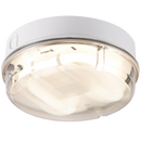 Knightsbridge IP65 16W HF Round Bulkhead with Prismatic Diffuser and White Base