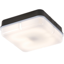 Knightsbridge IP65 28W HF Square Emergency Bulkhead with Opal Diffuser and Black Base