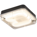 Knightsbridge IP65 28W HF Square Emergency Bulkhead with Prismatic Diffuser and Black Base