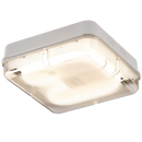 Knightsbridge IP65 28W HF Square Bulkhead with Prismatic Diffuser and White Base