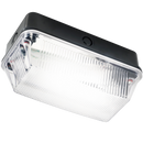 Knightsbridge 230V IP65 60W B22 Bulkhead with Clear Prismatic Diffuser and Black Plastic Base