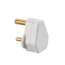 Knightsbridge 5A Round Pin Plug Top - White (Screw Cord Grip)