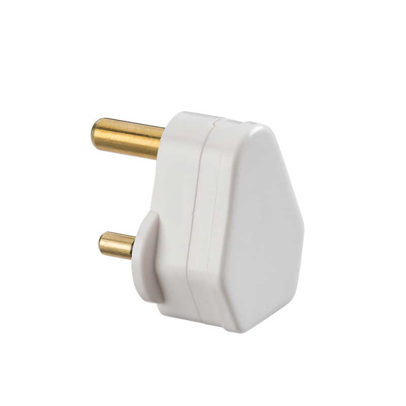 Knightsbridge 5A Round Pin Plug Top - White (Screw Cord Grip)