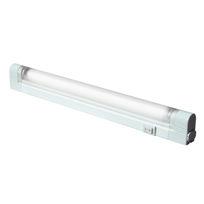 Knightsbridge IP20 T5/G5 8W Slimline Linkable Fluorescent Fitting with Tube, Switch and Diffuser 3500K