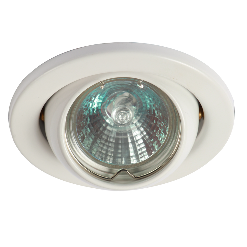 Knightsbridge IP20 12V 50W max. L/V White Eyeball Downlight with Bridge