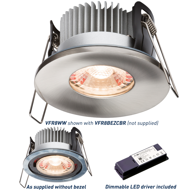 Knightsbridge PROKNIGHT LED IP65 8W Fire-Rated Downlight 2700K