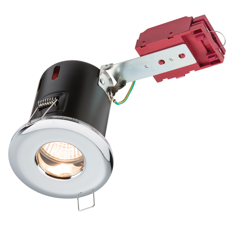 Knightsbridge 230V IP65 GU10 IC Fire-Rated Shower Downlight Chrome