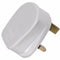 13A White Plastic Electrical Safety UK 3 Pin Plug Top