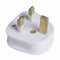 13A White Plastic Electrical Safety UK 3 Pin Plug Top