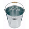 13 Litre Galvanised Steel Bucket Pail with Wooden Handle