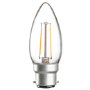 Knightsbridge 230V 2W LED 35mm BC Clear Candle 3000K