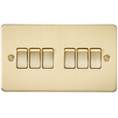 Knightsbridge Flat Plate 10AX 6G 2-way switch - brushed brass