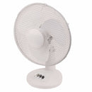 White 12 Inch Portable Oscillating Cooling Table Desk Fan