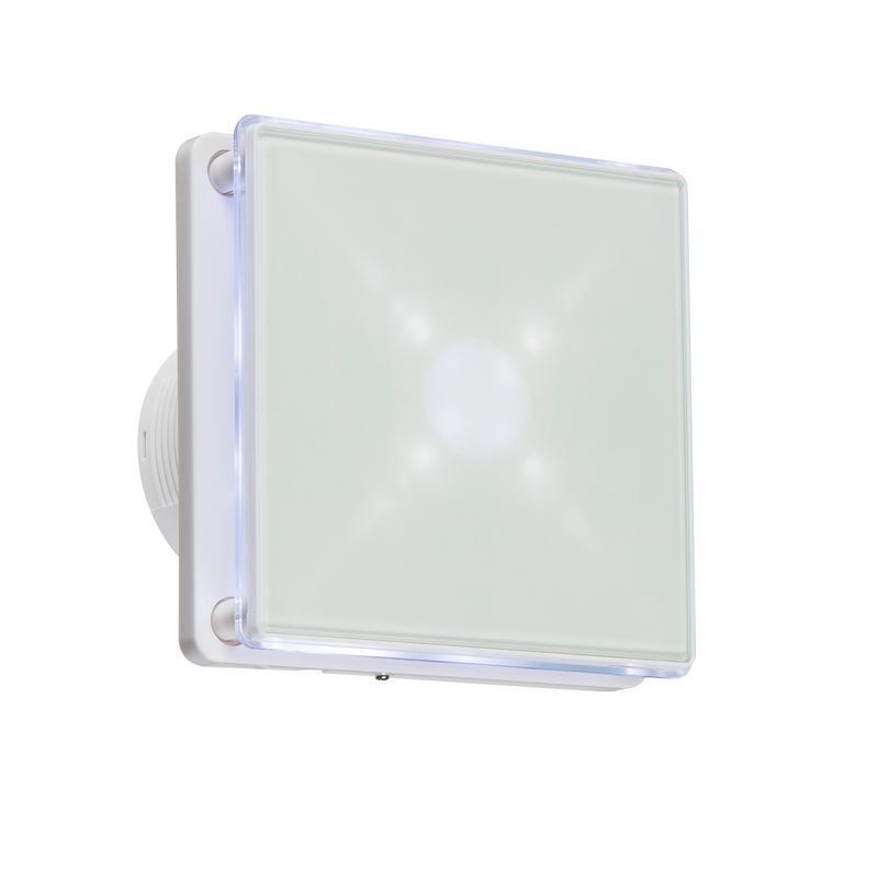 Knightsbridge 100mm/4 inch LED Backlit Extractor Fan with Overrun Timer - White