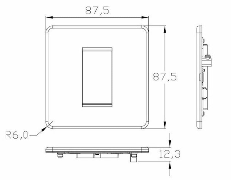 Knightsbridge Screwless 1G Modular Faceplate - Polished Chrome