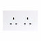 13A White 2G Twin 230V UK 3 Pin Unswitched Electric Wall Socket