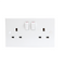 13A White 2G Twin 230V UK 3 Switched Electric Wall Socket