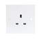 13A White 1G Single 230V UK 3 Pin Unswitched Electric Wall Socket