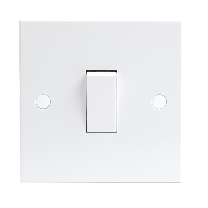 10A White 1G 1 Way 230V Electric Wall Plate Switch