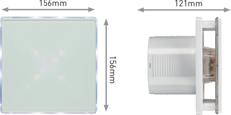 Knightsbridge 100mm/4 inch LED Backlit Extractor Fan with Overrun Timer - White