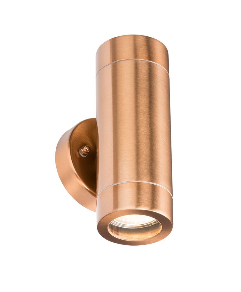 Knightsbridge 230V IP65 GU10 2 x 35W Up & Down Wall Light - Copper Colour