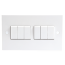 10A White 6G 2 Way 230V Electric Wall Plate Switch
