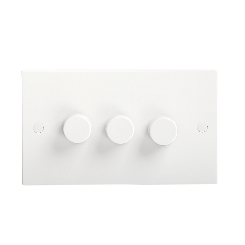 40-400W White 3G 2 Way 230V Electric Dimmer Switch Wall Plate