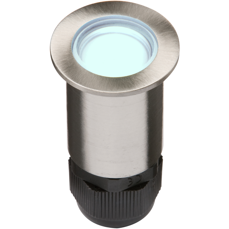 Knightsbridge IP67 24V Small Stainless Steel Ground Fitting 4 x Blue LED