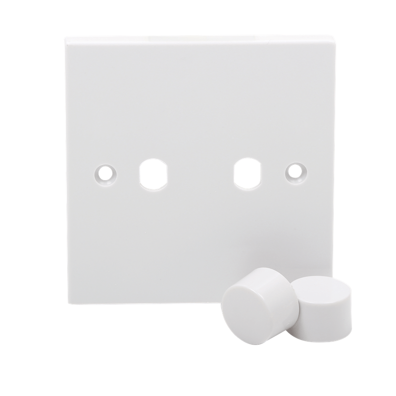 2G White Dimmer Plate Electric Wall Switch with 2 Dimmer Knobs
