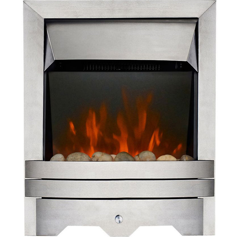 Focal Point Lulworth Insert LED Electric Fire, Stainless Steel