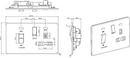 Knightsbridge Screwless 45A DP switch and 13A switched socket with neons - matt white