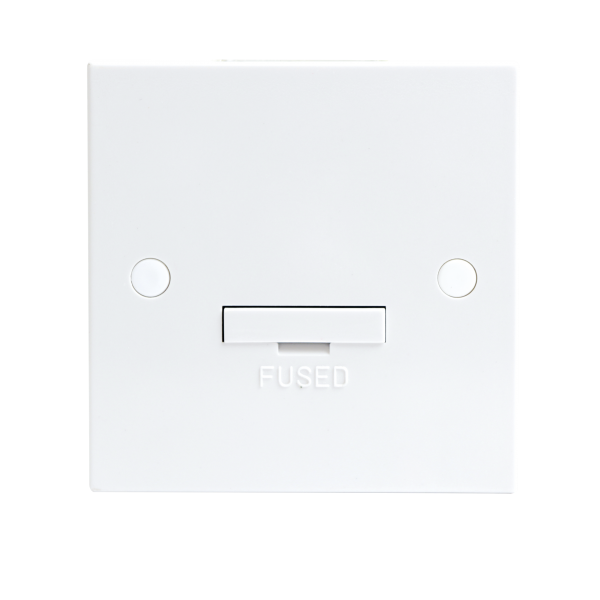 13A White Connection Unit 3 Amp Fused & Flex Outlet Electric Wall Plate