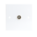 White Coaxial TV Outlet Isolated Single Wall Plate