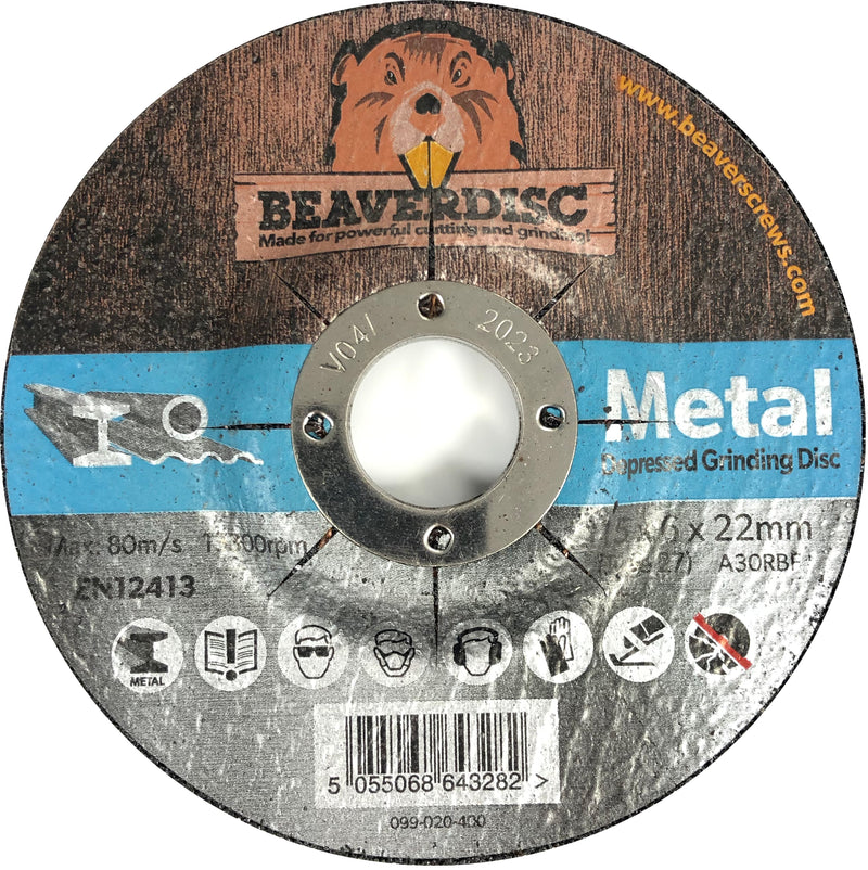Beaverdisc Beaverdisc Metal Grinding Disc 115 x 6.0, Depressed, 22mm Bore