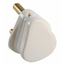 5A White Plastic Electrical Round Pin Plug Top Unfused