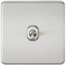 Knightsbridge Screwless 10AX 1G 2-Way Toggle Switch - Brushed Chrome