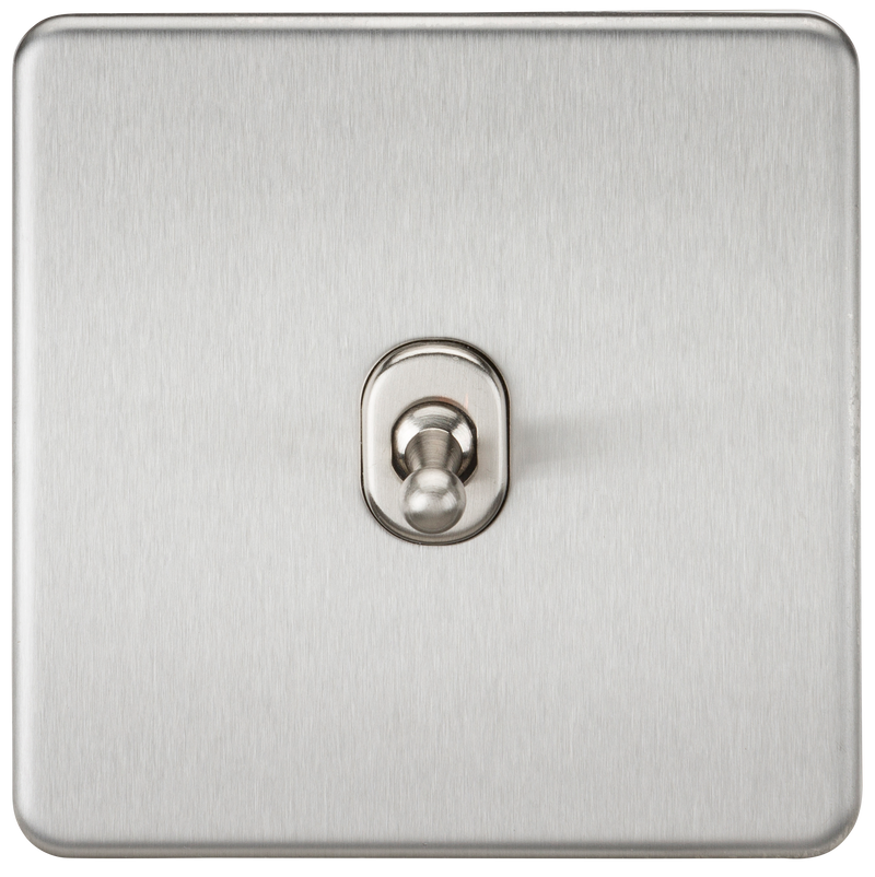 Knightsbridge Screwless 10AX 1G 2-Way Toggle Switch - Brushed Chrome