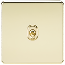 Knightsbridge Screwless 10AX 1G 2-Way Toggle Switch - Polished Brass