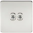 Knightsbridge Screwless 10AX 2G 2-Way Toggle Switch - Polished Chrome