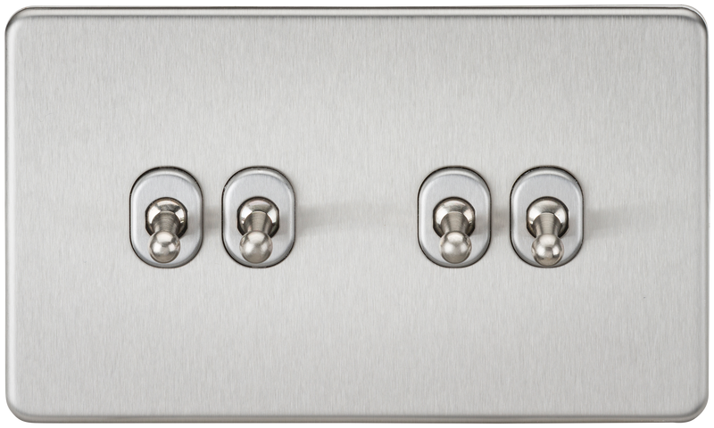 Knightsbridge Screwless 10AX 4G 2-Way Toggle Switch - Brushed Chrome