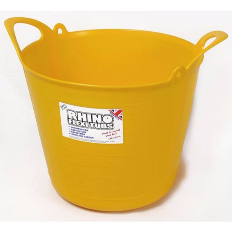 Rhino 26L Heavy Duty Flexi Tub, Yellow