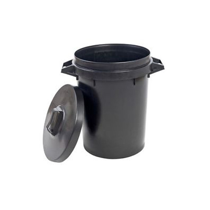 Stadium 90L Heavy Duty Round Dustbin, Black