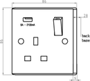 Knightsbridge 13A 1G Switched Socket with USB Charger 5V DC 2.1A