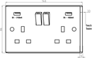 Knightsbridge 13A 2G Switched Socket with Dual USB Charger 5V DC 3.1A