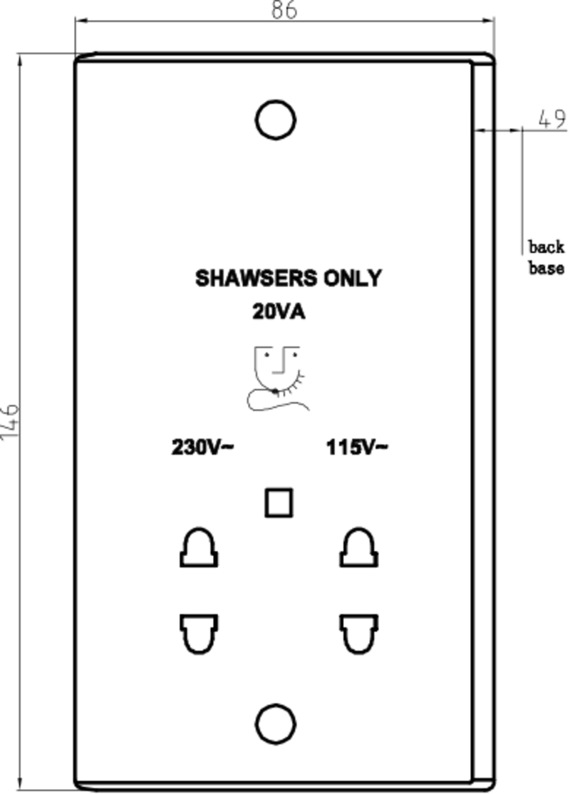 Knightsbridge 115/230V Dual Voltage Shaver Socket with Neon