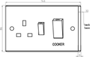 Knightsbridge 45A DP Cooker Switch and 13A Socket